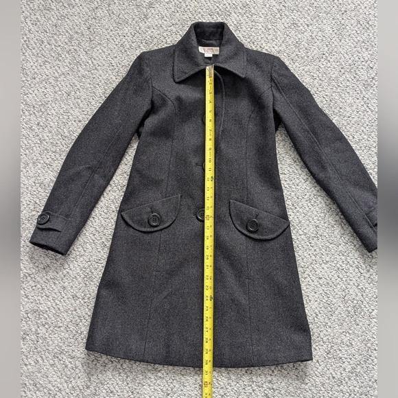JLO By Jennifer Lopez Women's (Size PXS) Charcoal Grey Wool Blend Pea Coat - Picture 10 of 16